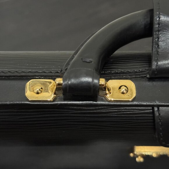 Louis Vuitton Black Epi Serviette Fermoir Briefcase - Picture 11 of 16